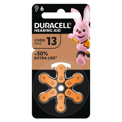 Batterij Duracell Hearing DA13 Ø7,9mm 310mAh 6 stuks