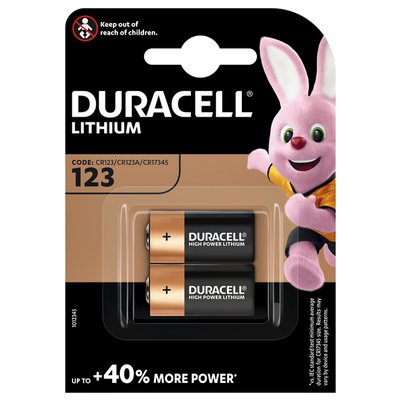 Batterij Duracell 2x CR123 high power lithium