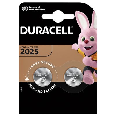 Batterij Duracell knoopcel 2xCR2025 lithium Ø20mm 3V-170mAh