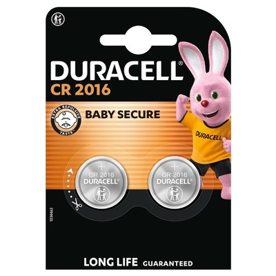 Batterij Duracell knoopcel 2xCR2016 lithium Ø20mm 3V-90mAh