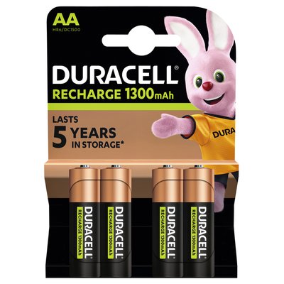 Batterij oplaadbaar Duracell 4x AA 1300mAh Plus
