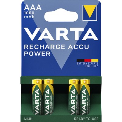 Batterij oplaadbaar VARTA 4x AAA 1000mAh ready2use