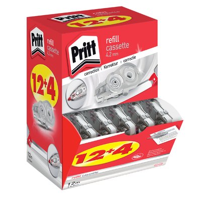 Recharge roller correcteur Pritt Flex 4,2mmx12m pack promo 12+4 gratuits