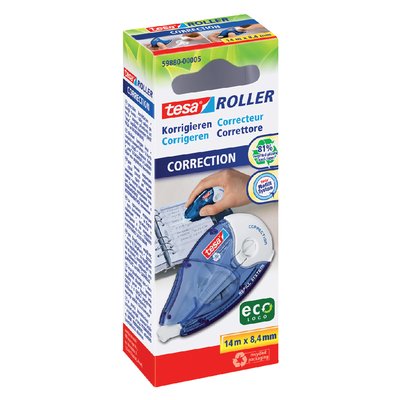 Correctietape tesa® ecoLogo® 8,4mmx14m navulbaar hangdoosje