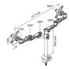 Support écran Neomounts D935DG 2x10-27" oeillet argent Photo