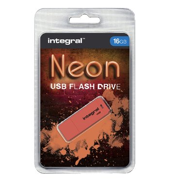 Clé USB 2.0 Integral Neon USB-A 16Go orange