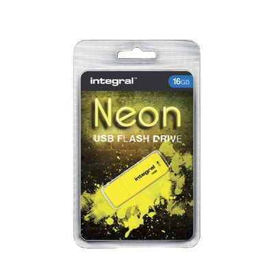 Clé USB 2.0 Integral Neon USB-A 16Go jaune