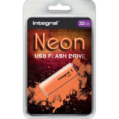 Clé USB 2.0 Integral Neon USB-A 32Go orange