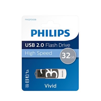 Clé USB 2.0 Philips Vivid USB-A 32Go gris