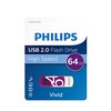 USB stick 2.0 Philips Vivid USB-A 64GB paars foto
