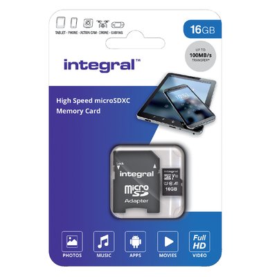 Geheugenkaart Integral microSDHC V10 16GB