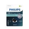 Clé USB 3.1 Philips 2-en-1 USB-A 32Go noir Photo