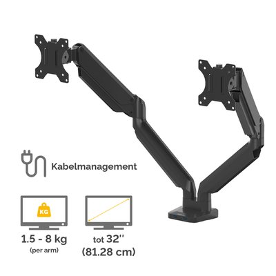 Monitorarm Fellowes Platinum Series dubbel horizontaal