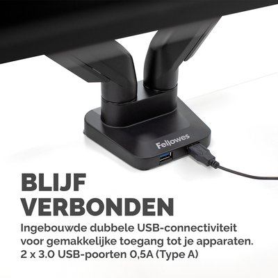 Monitorarm Fellowes Platinum Series dubbel horizontaal