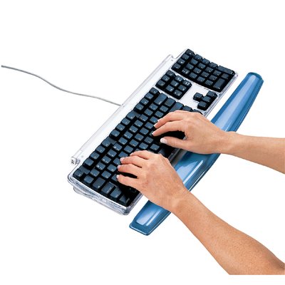 Repose-poignet clavier Fellowes Crystals gel transparent bleu