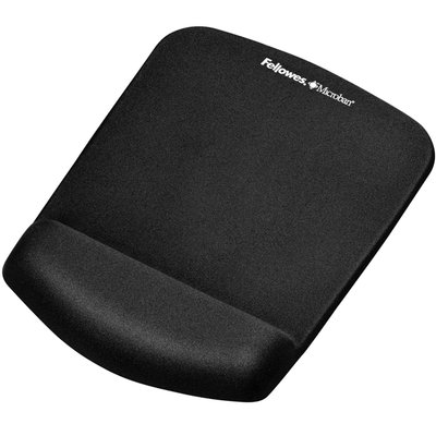Muismat met polssteun Fellowes Plush Touch zwart