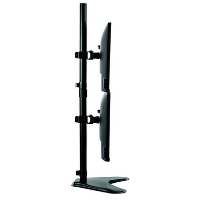 Bras écran Fellowes Seasa double vertical sur pied noir