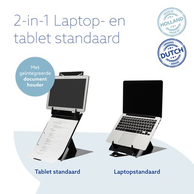 Support ergonomique ordinateur portable R-Go Riser Duo noir