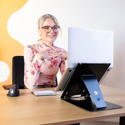 Support ergonomique ordinateur portable R-Go Riser Duo noir