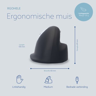 Souris ergonomique R-Go HE Break filaire Medium gaucher
