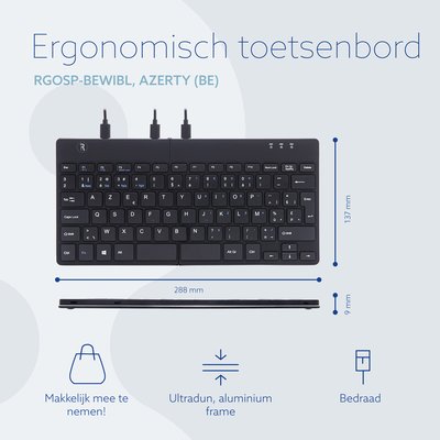 Clavier ergonomique R-Go Tools Split Break AZERTY noir