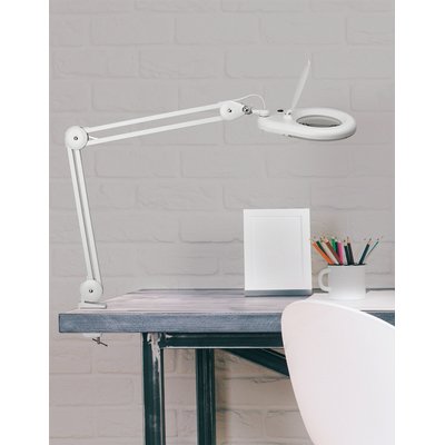 Lampe loupe MAULviso LED avec pince blanc