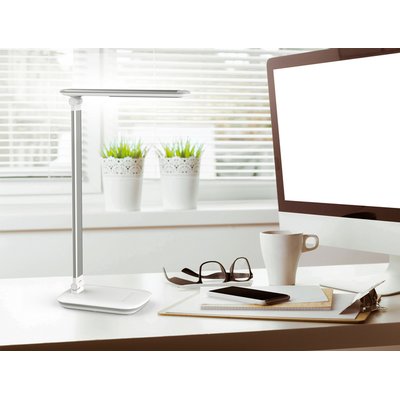 Bureaulamp MAUL Jazzy LED voet dimbaar + usbpoort wit