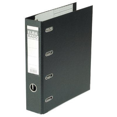 Ordner Elba Rado Plast 75mm bank 2 mechanieken zwart PVC
