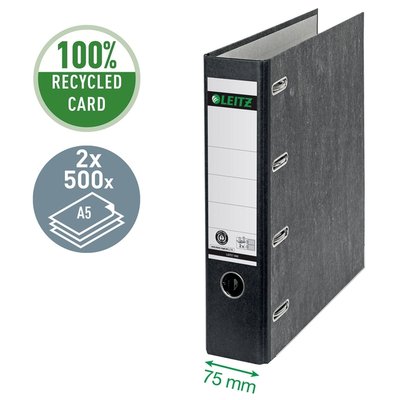 Classeur Leitz 1092 bancaire 2 mécanismes A4 75mm carton noir