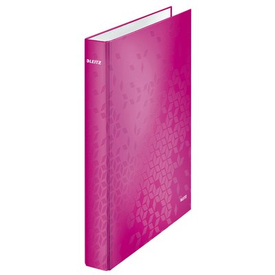 Classeur Leitz WOW A4 maxi 2 anneaux méc-D 25mm rose