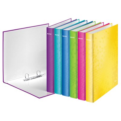 Classeur Leitz WOW A4 maxi 2 anneaux méc-D 25mm rose