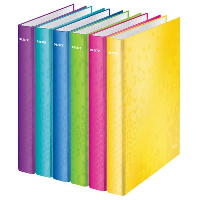 Classeur Leitz WOW A4 maxi 2 anneaux méc-D 25mm rose