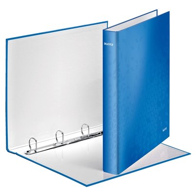Classeur Leitz WOW A4 maxi 4 anneaux méc-D 25mm bleu