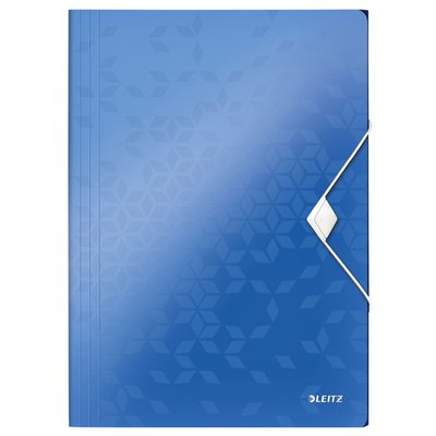 Chemise à élastique Leitz WOW A4 3 rabats PP bleu