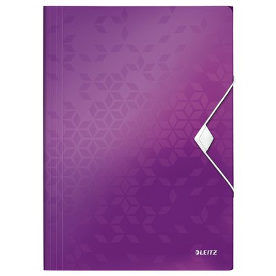 Chemise à élastique Leitz WOW A4 3 rabats PP violet