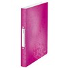 Classeur Leitz WOW A4 2 anneaux méc- O 25mm PP rose Photo