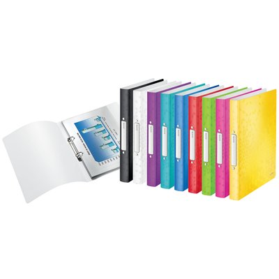 Classeur Leitz WOW A4 2 anneaux méc- O 25mm PP bleu