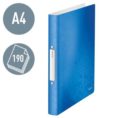 Classeur Leitz WOW A4 2 anneaux méc- O 25mm PP bleu