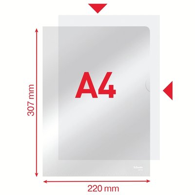 Pochette modèle L Esselte Standard Copysafe A4 PP 0,11mm transparent 100 pièces