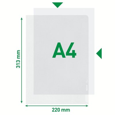 Pochette modèle L Leitz Premium A4 PP 0,13mm transparent 100 pièces