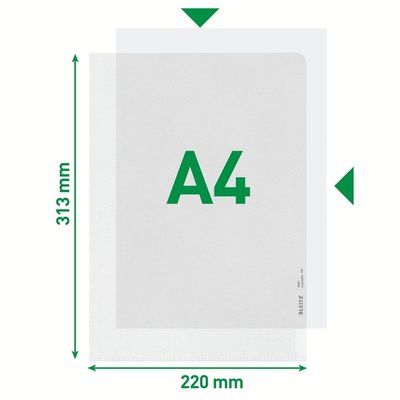 Insteekmap L-model Leitz Premium copy safe 0.17mm PP A4 transparant 100 stuks