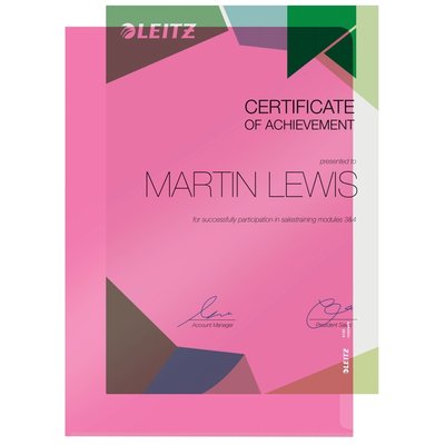 Insteekmap L-model Leitz Premium copy safe 0.15mm PVC A4 rood 100 stuks