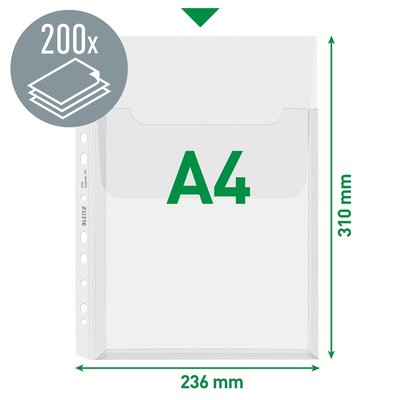 Pochette à soufflet Leitz Premium Copy safe à rabat A4 PP transparent 5 pièces