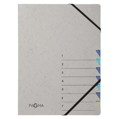 Sorteermap Pagna Easy A4 7 tabs lichtblauw / donkerblauw