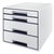 Module tiroirs Leitz WOW Cube A4 maxi 4 tiroirs blanc/gris