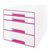 Ladenblok Leitz WOW 4 laden wit/roze