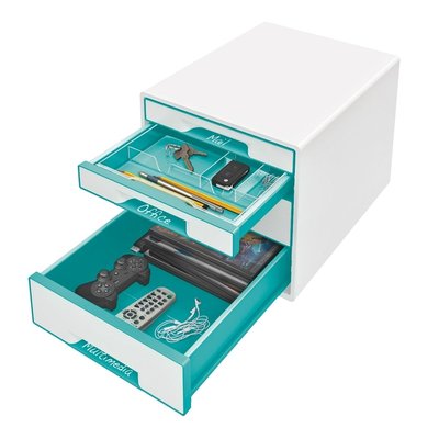 Ladenblok Leitz WOW 4 laden wit/ijsblauw