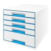 Module tiroirs Leitz WOW 5 tiroirs blanc/bleu Photo