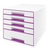 Module tiroirs Leitz WOW 5 tiroirs blanc/violet Photo