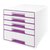 Ladenblok Leitz WoW 5 laden wit/paars